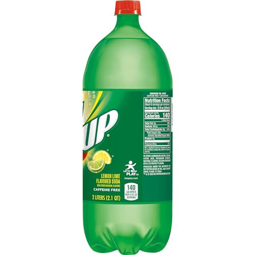 7UP Lemon Lime Soda  Naturally Flavored and Caffeine Free  2 Liter Bottle