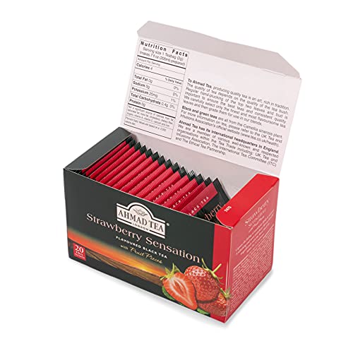 Ahmad Tea Strawberry Sensation Black Tea, 20 Count (Pack of 6), Model 700