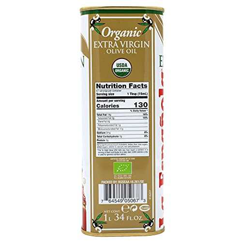 La Espaola Organic Extra Virgin Olive Oil, 34 Ounce
