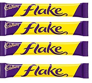 Cadbury Flake Chocolate Candy Bar - 4 Count Pack, Imported from UK