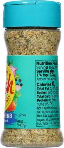 Dash Salt-Free Seasoning Blend, Garlic & Herb, 2.5 Ounce (Pack of 2)