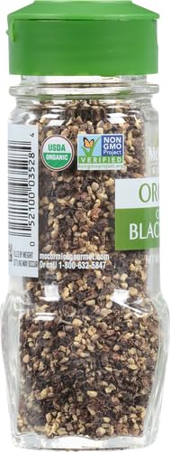 McCormick Gourmet Organic Cracked Black Pepper, 1.37 oz (Pack of 2)