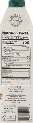 ELMHURST Unsweetened Walnut Milk, 32 FZ