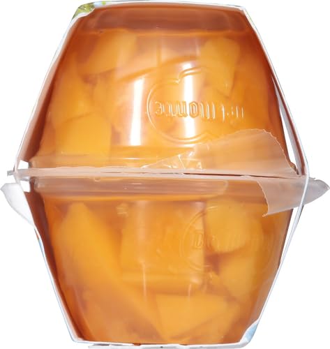 Del Monte Diced Peaches in 100% Juice, 4oz (4 Cups) Fruit Cup Snacks