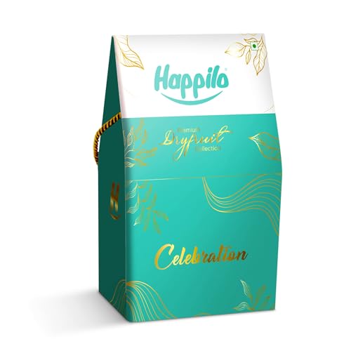 Happilo Dry Fruit Celebration Gift Box Robin 235G  Ideal For Festive Gifting  Almonds  Cashew  Pistachios  Raisins  Nutmix  Dry Fruit Barfi  Party Snack  Cajun Almond Cashew Mix