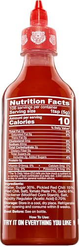 Crying Thaiger Sriracha Ketchup Chili Sauce In Squeeze Bottle 18.6 Ounce, Vegan, Gluten Free, Non-Gmo, From Thailand (Pack Of 12