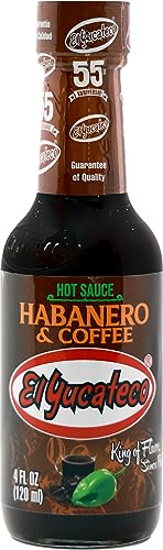El Yucateco Coffee Habanero Hot Sauce, 4 oz (Pack of 6) - Authentic Mexican Hot Sauce with Roasted Coffee Flavor, Gourmet Gift f
