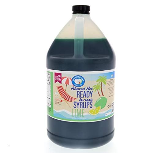 Hypothermias Lime Ready to Use Gallon (128 Fl. Oz) Hawaiian Snow Cone Flavors Syrup - Shaved Ice, 100% Pure Cane Sugar
