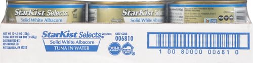 StarKist Selects Solid White Albacore Tuna In Water - 4.5 oz Can (Pack of 6)