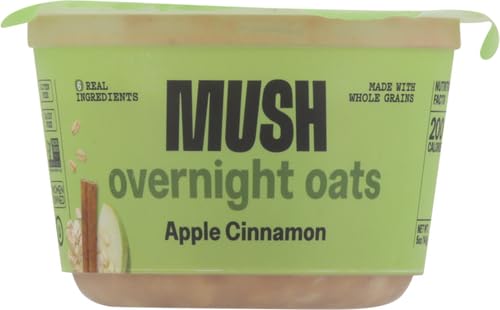MUSH Overnight Oats - Apple Cinnamon - Good Source of Fiber, Non-GMO, Dairy Free, Gluten Free, 5oz