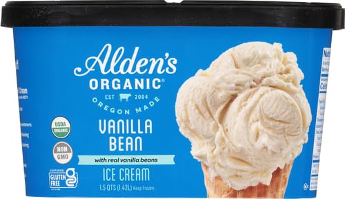 Aldens, Organic Vanilla Bean Ice Cream, 48 oz (Frozen)