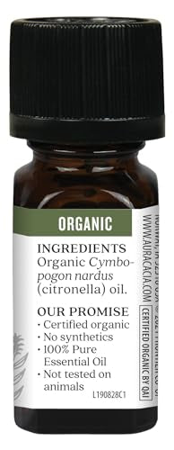 Aura Cacia Organic Essential Oil, Citronella, 0.25 Fluid Ounce