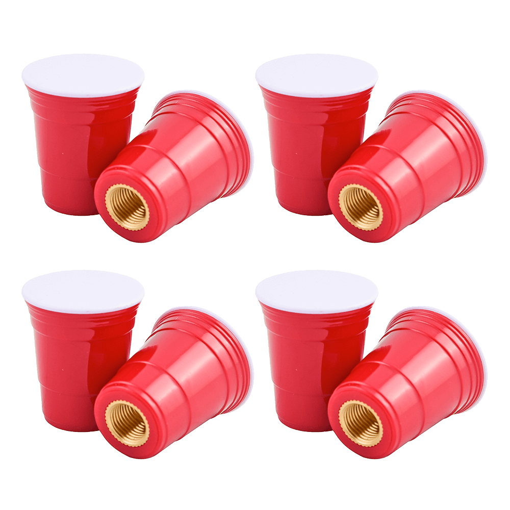 Redcupliving Red Tire Valve Stem Caps (Set of 2)