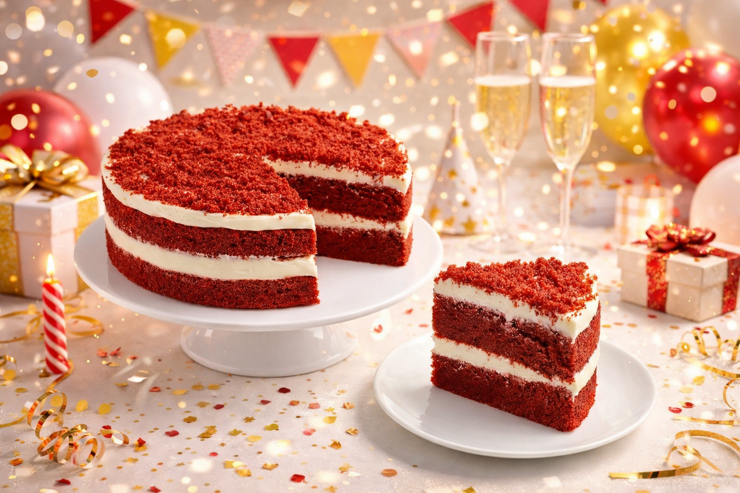 AnAndy and Sugar-Free Red Velvet Cake, 2.4 lb – Belgian Cocoa, Sugar-Free Cream Cheese Frosting, Keto & Diabetic-Friendly Birthday Gift