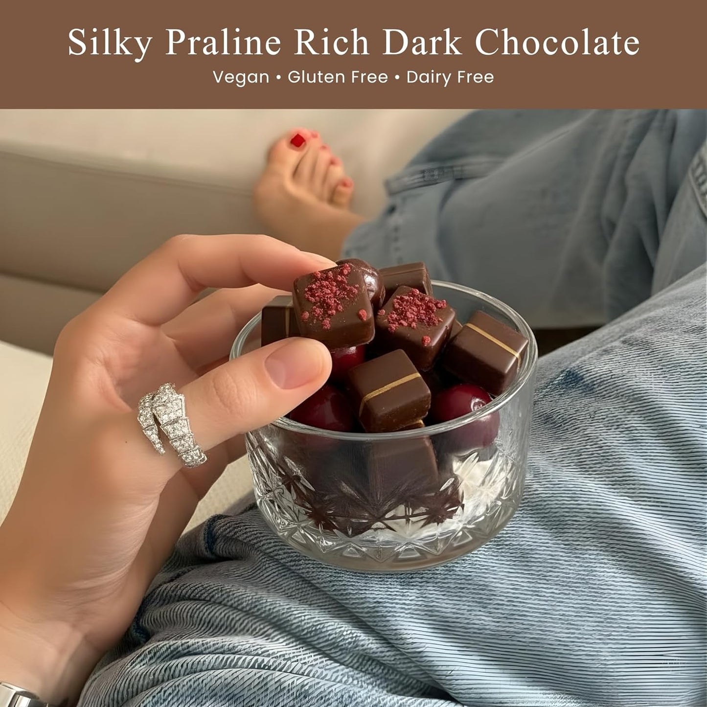Andy Anand Luxury Gluten-Free Vegan Dark Chocolate Truffles Praline Collection – 25 Pcs Gift Box for Holidays & Special Occasions, Made with 60% Chocolate (Cocoa Butter)
