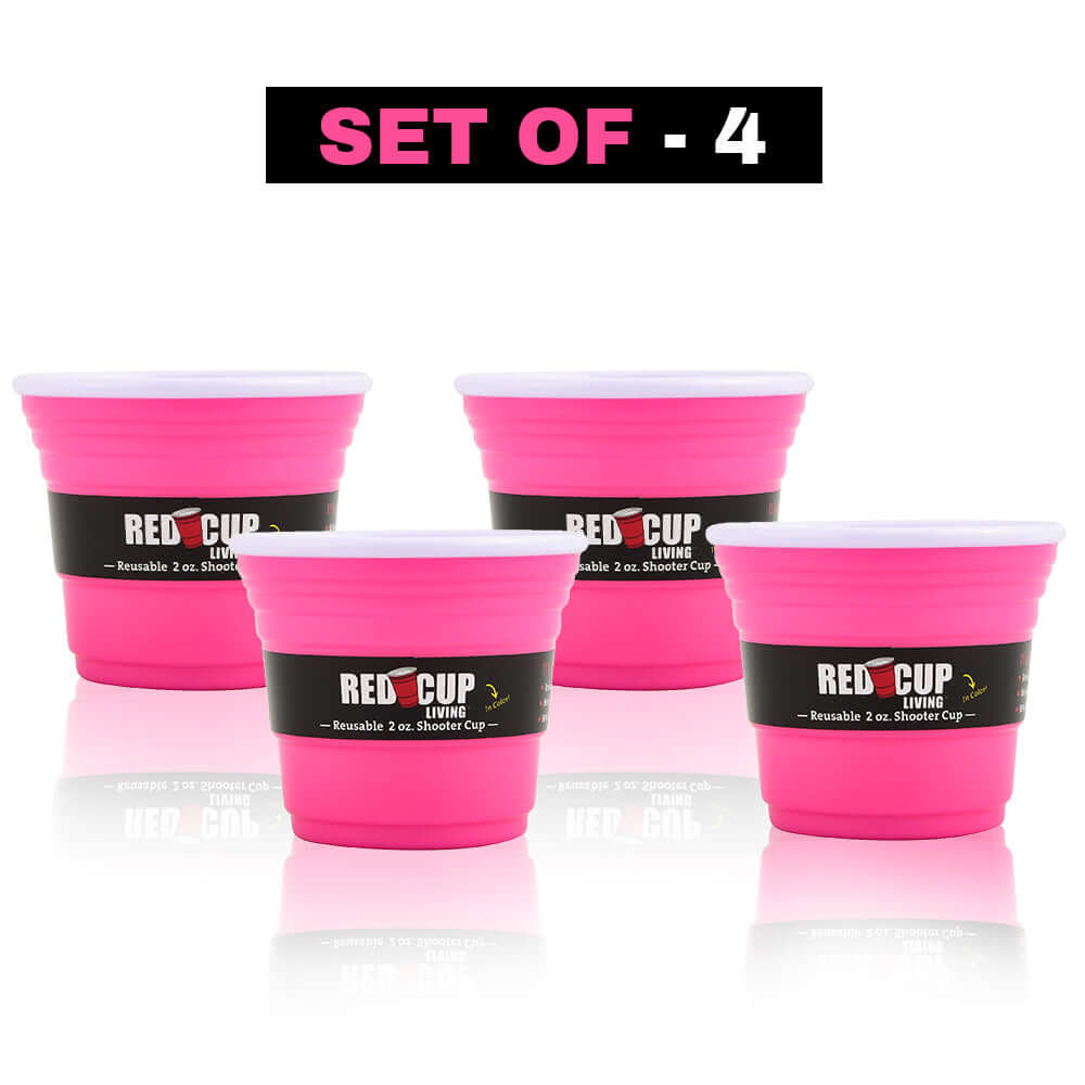 Redcupliving 2oz Reusable Pink Party Shooter Cup | BPA-Free, Break-Resistant
