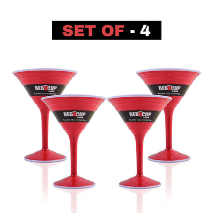 Redcupliving 12oz Reusable Cocktail Cups | BPA-Free Double-Wall Red Drinkware