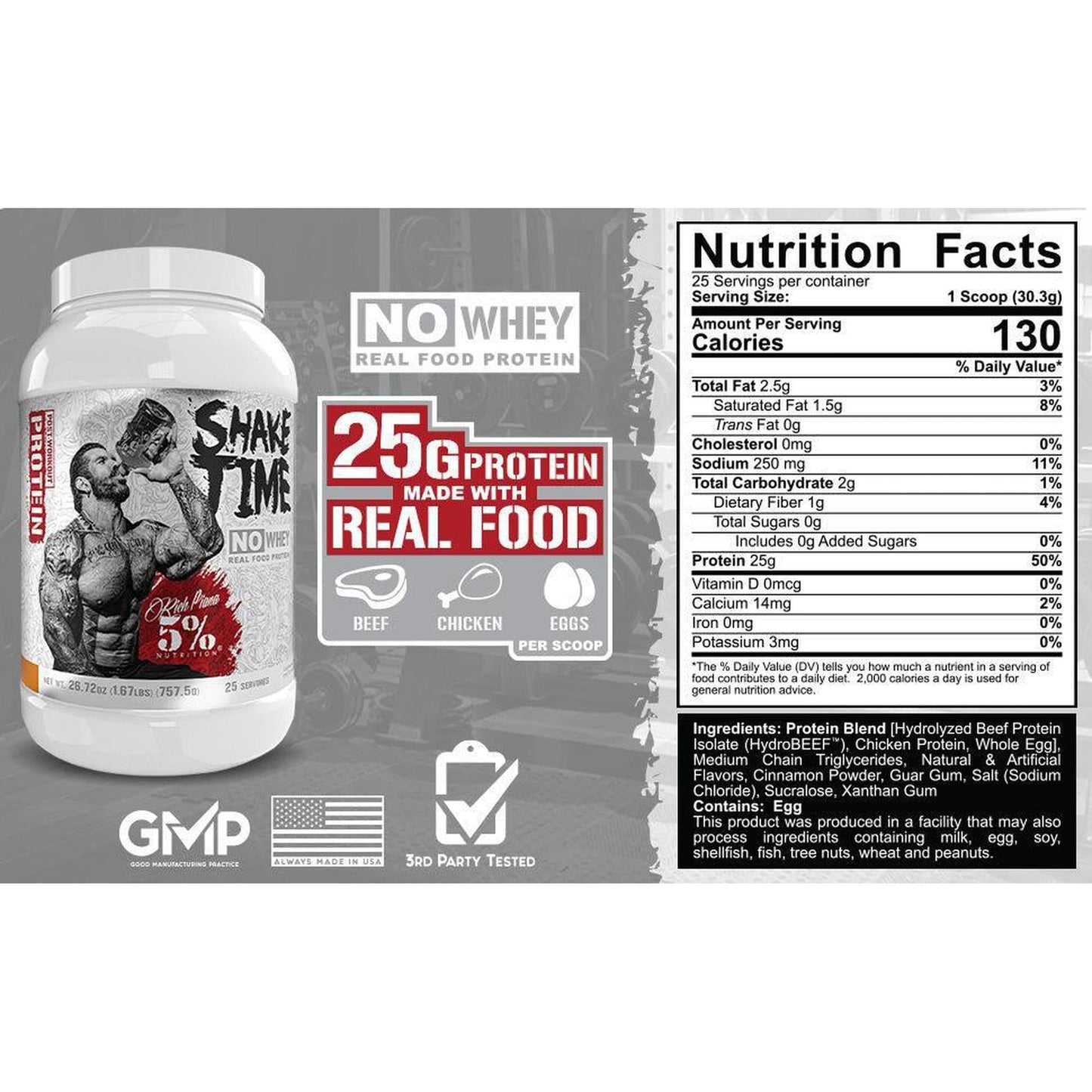 5% Nutrition Shake Time No Whey