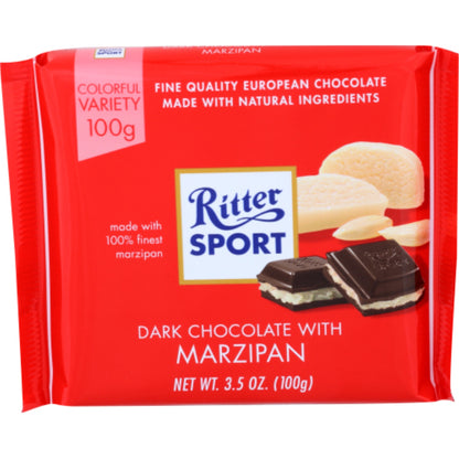 Ritter Sport Choc Bar Marzipan Bttrswt (Pack Of 12)