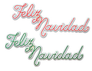4" Green & Red Feliz Navidad Plaques - 72 count