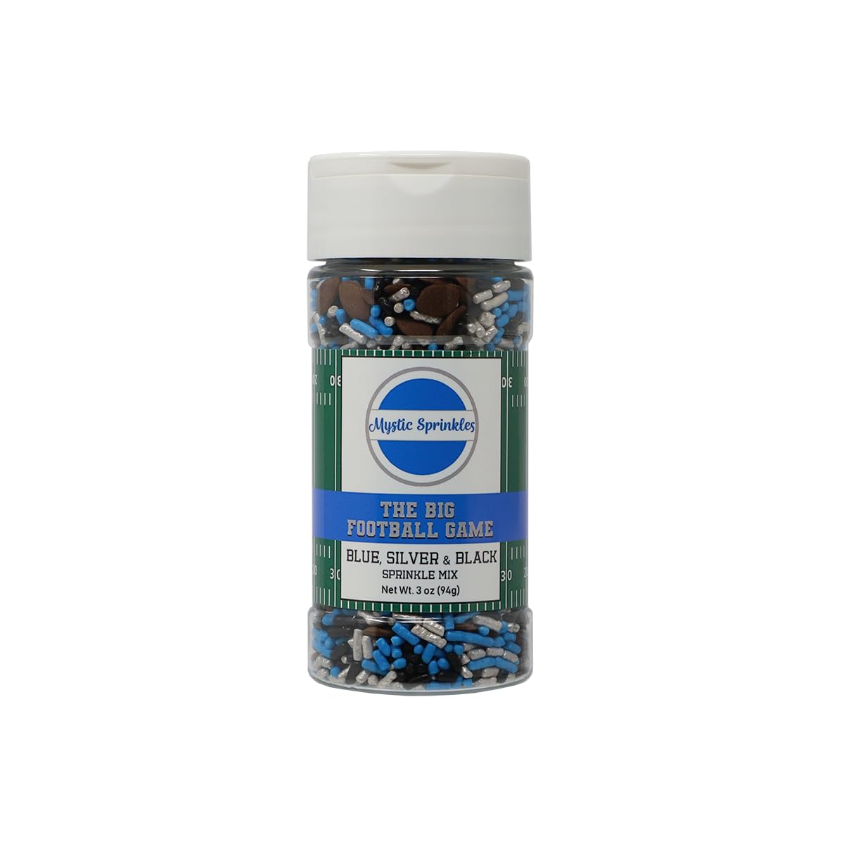 Mystic Sprinkles The Big Football Game Jimmy Mix 3Oz Bottle (Blue, Silver & Black 3Oz)