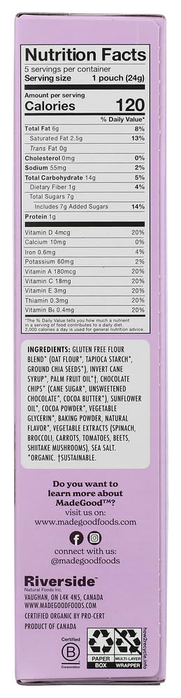 Madegood Double Chocolate Soft-Baked Cookies, 0.85Oz Each, Organic Snacks
