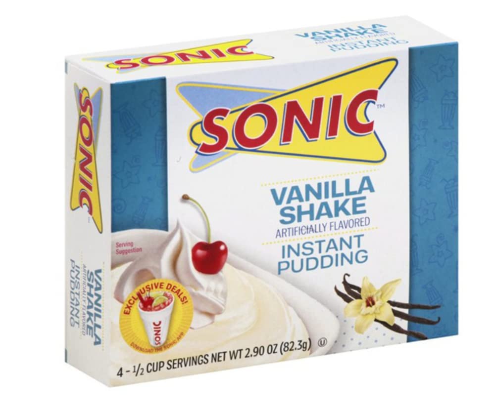 Sonic Instant Pudding, Vanilla Shake, 2.90 OZ (Pack of 3)