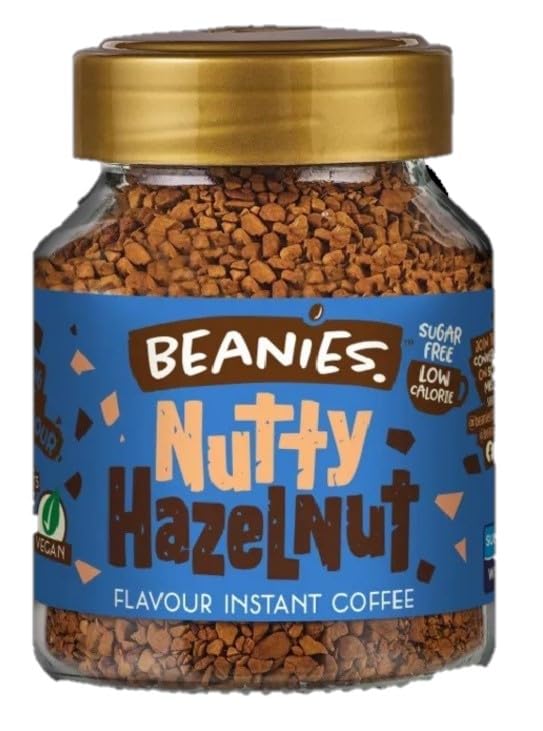 Beanies Flavour Instant Coffee -Nutty Hazelnut Instant Flavored Coffee - Bold & Adventurous Full-On Flavor - An Indulgent Sugar