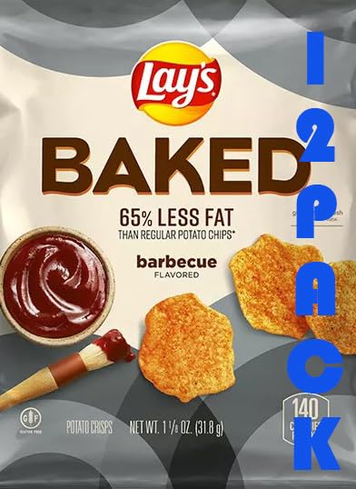 Baked Barbecue Potato Crisps, 1.125 oz Bags (Pack of 12) - Value Snack by SUPERDEALS with Surprise Mystery Gift - Crunchy, Flavo