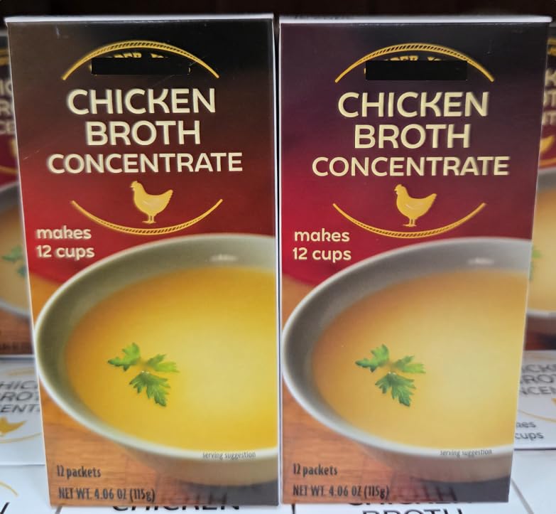 Trader Joe Chicken Broth Concentrate 12 Packets 4.06oz 115g (Two Boxes)