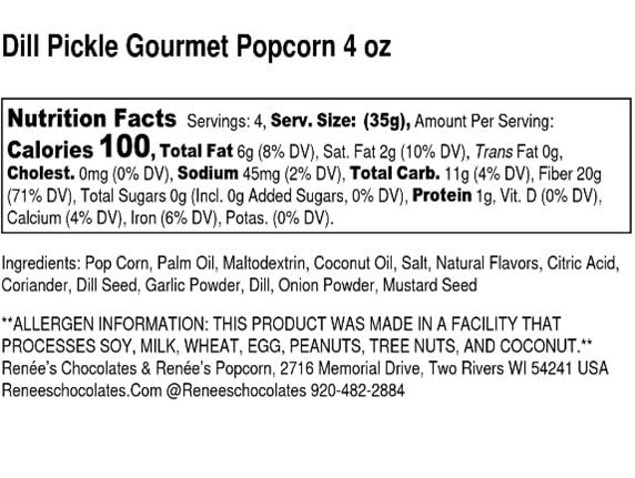 Ren  Es Dill Pickle Gourmet Popcorn - Tangy And Tart Just Like The Pickles, This Savory And Crunchy Bold Flavor Delights On Hand