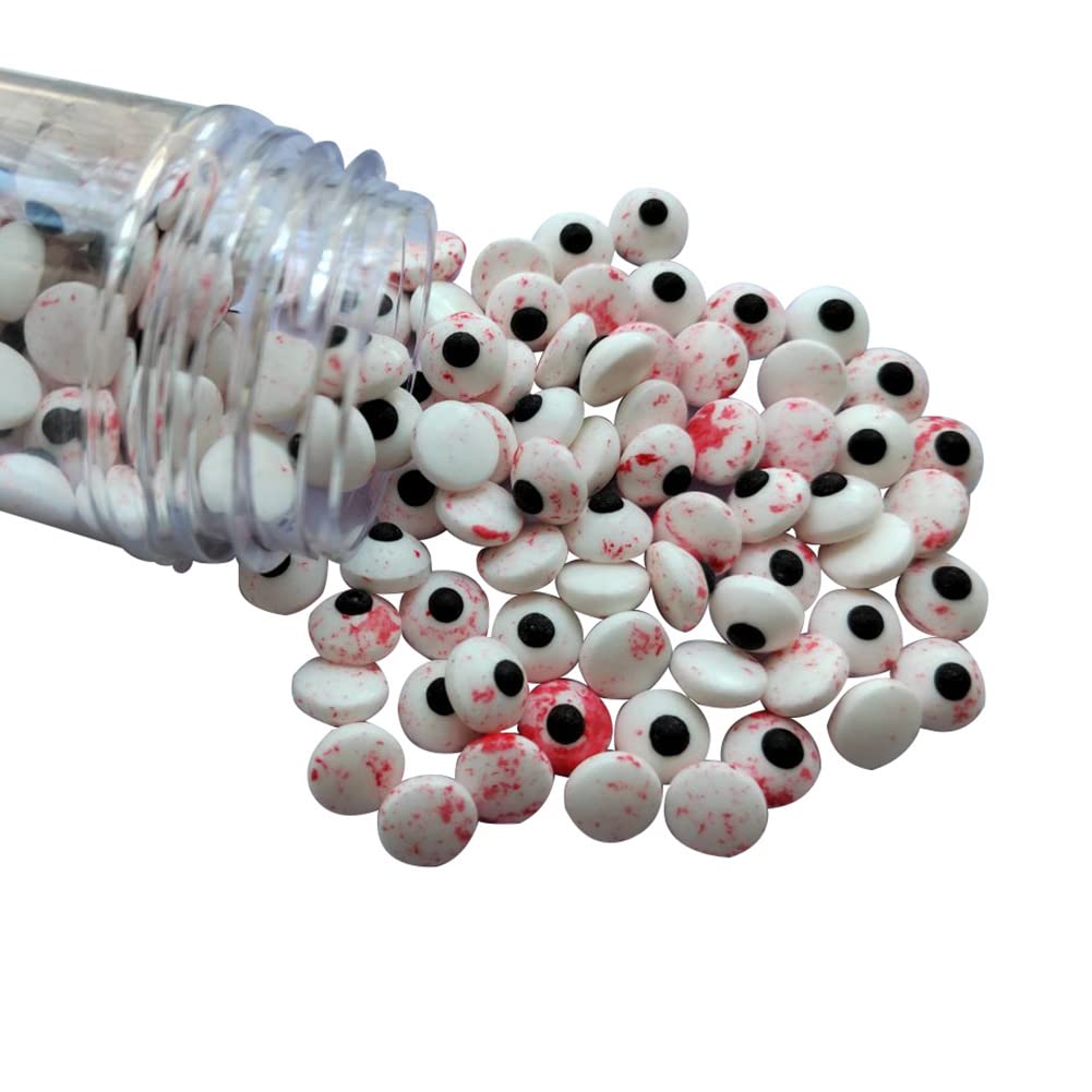 1 Bottle Candy Eyeballs Bloody Red Eyes Cake Cupcake Toppers Cookie Decorations Edible Dessert Sprinkles for Halloween Christmas