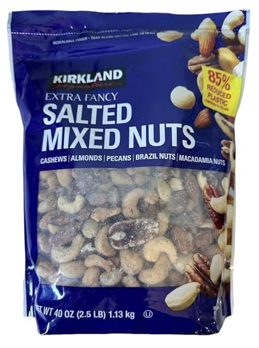 Kirkland Signature Extra Fancy Salted Mixed Nuts 2.5 Lb (Pack Of 4)