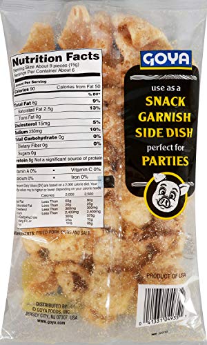 Goya Foods Chicharrones, Fried Pork Rinds, 3 Ounce (Pack of 12)