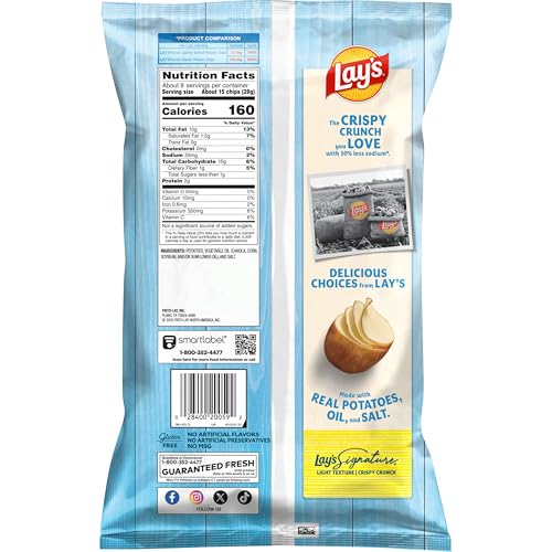Lays Potato Chips, Lightly Salted Snacks, 7.75oz Bag