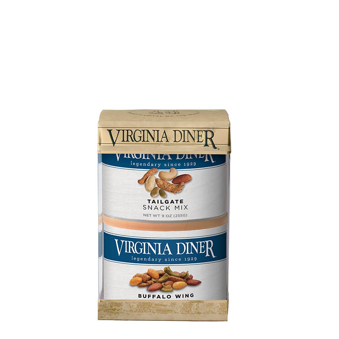 Virginia Diner Snack Mix Duo Gift Set - Buffalo Wing & Tailgate Mix, 2 x 9 Ounce Cans