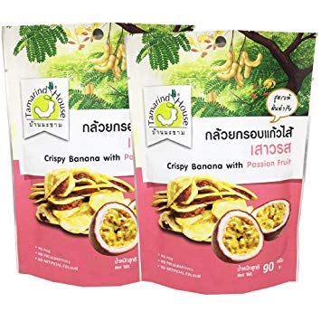 Tamarind House Crispy Banana with Passion Fruit 90 g. (Pack of 2)