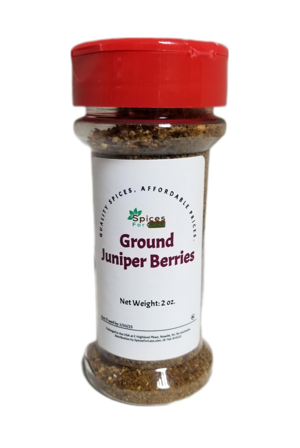 Spices For Less Ground Juniper Berries - 2 Ounce Shaker Jar - Kosher