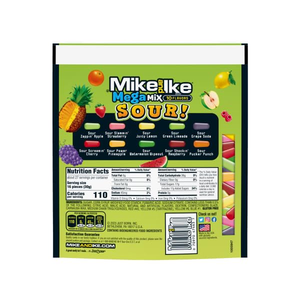 MIKE AND IKE 28.8OZ MEGA MIX SOUR STAND UP BAG 6CT CASE