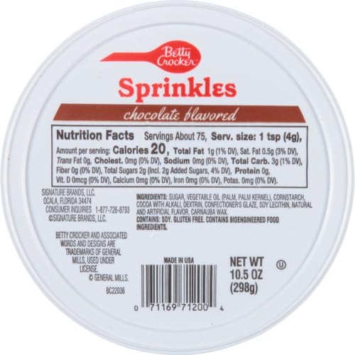 Betty Crocker Sweet Toppings Chocolate Sprinkles Edible Cake Decoration, 10.5 oz