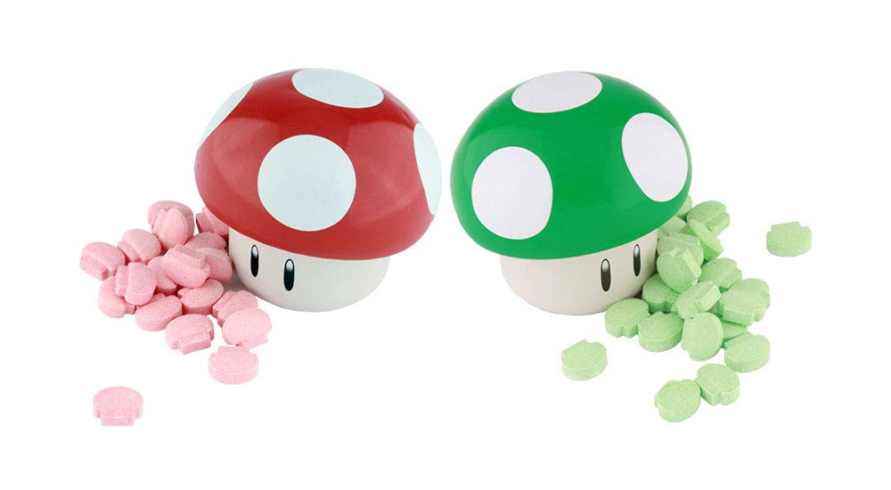Super Mario Bros. Mushroom Tin Sour Candies Set Of 2