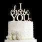 JIEEIN Wedding Cake Topper, Acrylic, Mirror Rose Gold, Model NJ-0389, for Engagement and Marriage Party Decorations