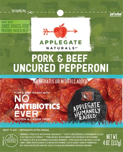 Applegate, Natural Uncured Pork & Beef Pepperoni, 4oz