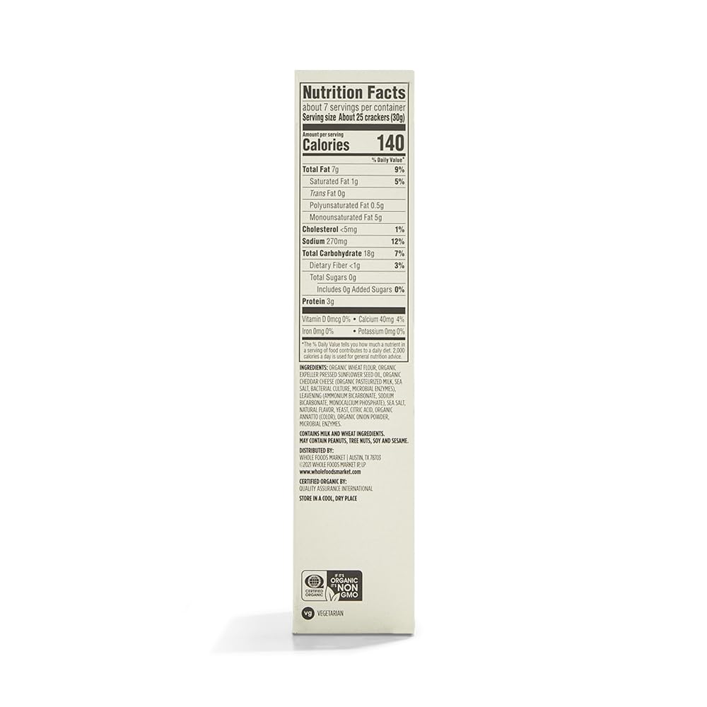 365 by Whole Foods Market Organic Cheddar Squares, 7 Oz, Pack of 1