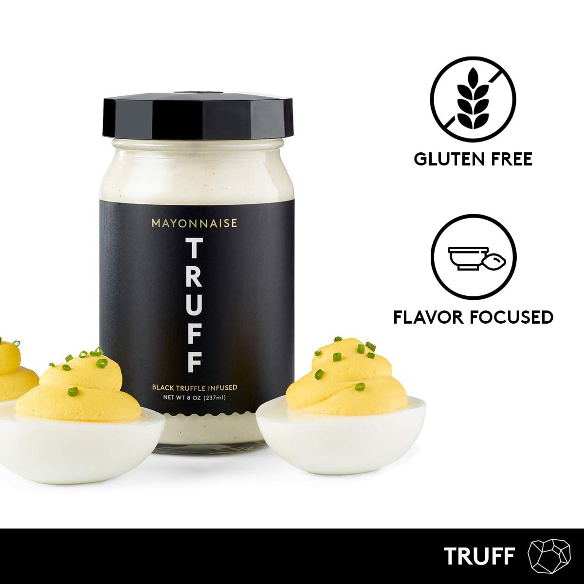 TRUFF Mayo, Gourmet Mayonnaise made with Black Winter Truffles, Sunflower Oil and Cage-Free Eggs | Umami Flavor for Savory Sprea