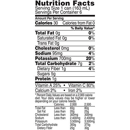 V8 Low Sodium Original 100% Vegetable Juice, 5.5 Fl Oz - 6 Count (Pack Of 4)