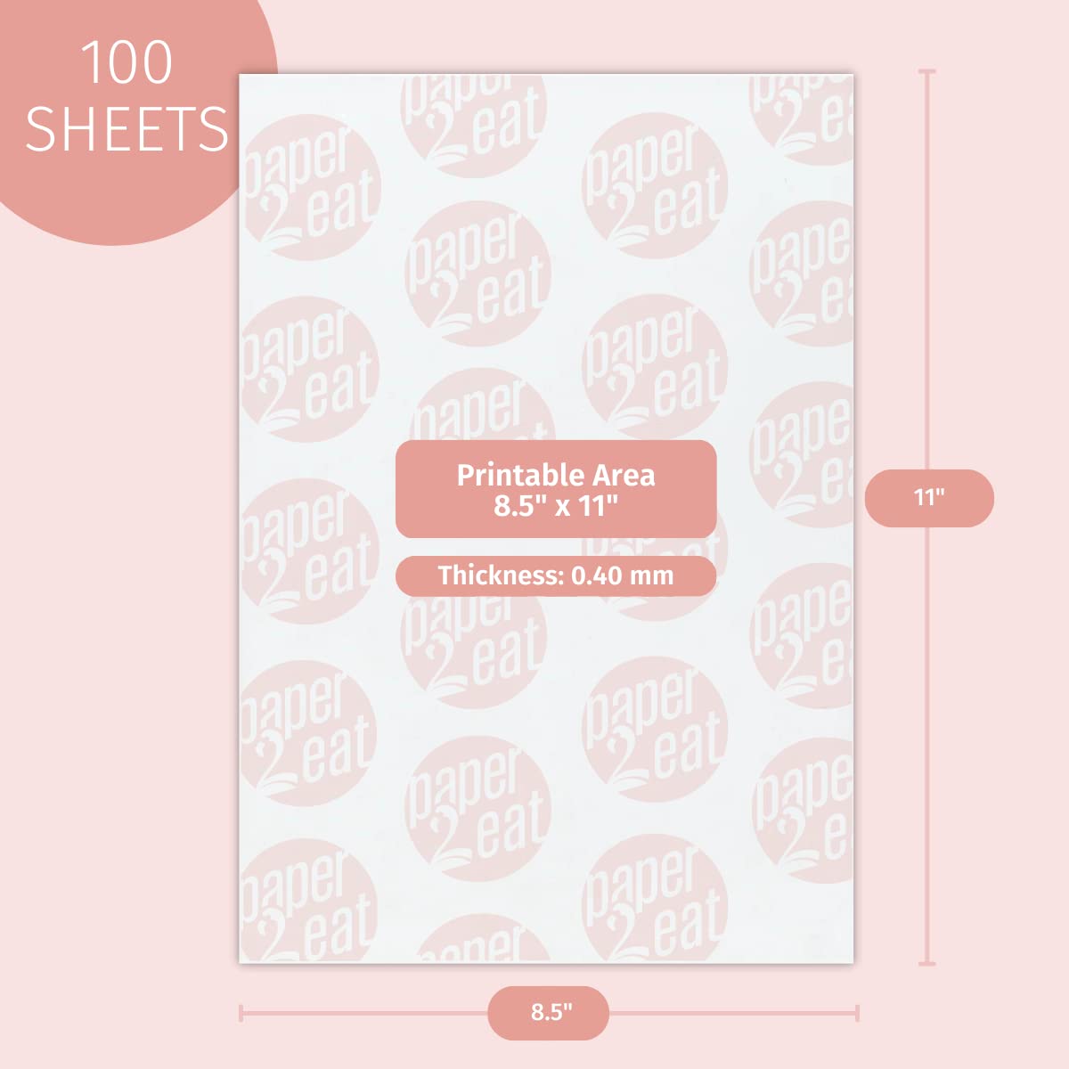 Printable Edible Wafer Paper Sheets From Paper2Eat (0.40 Mm - 100 Count/Plain)