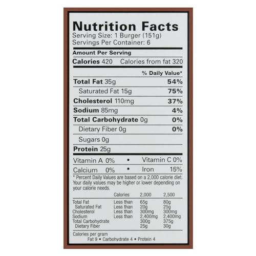 Bubba Burger, Frozen Beef Burger Patties, Original, USDA Choice Beef Chuck, 2 lb, Pack of 6