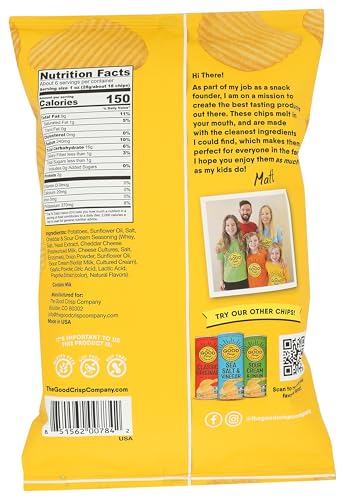 THE GOOD CRISP COMPANY Cheddar & Sour Cream Crinkle Cut Potato Chips, 5.5 OZ