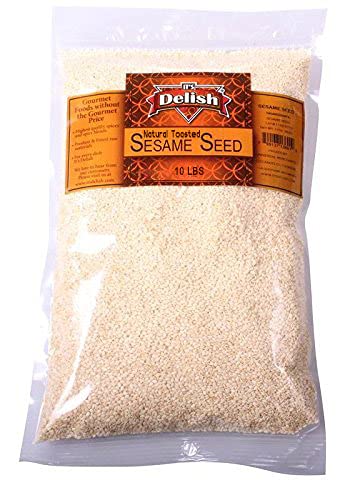 Natural Toasted Whole Sesame Seeds by It's Delish - 10 LBS Bulk Bag - Natural Gluten-Free Fresh Oven Roasted White Sesame - Rest
